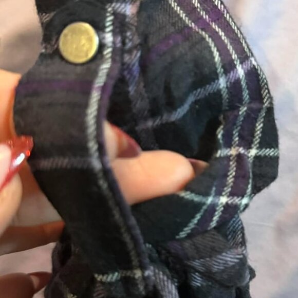 Maurices Black Plaid Long Sleeve Flannel Snap Button Shirt w/ Pockets, XL - Picture 5 of 13